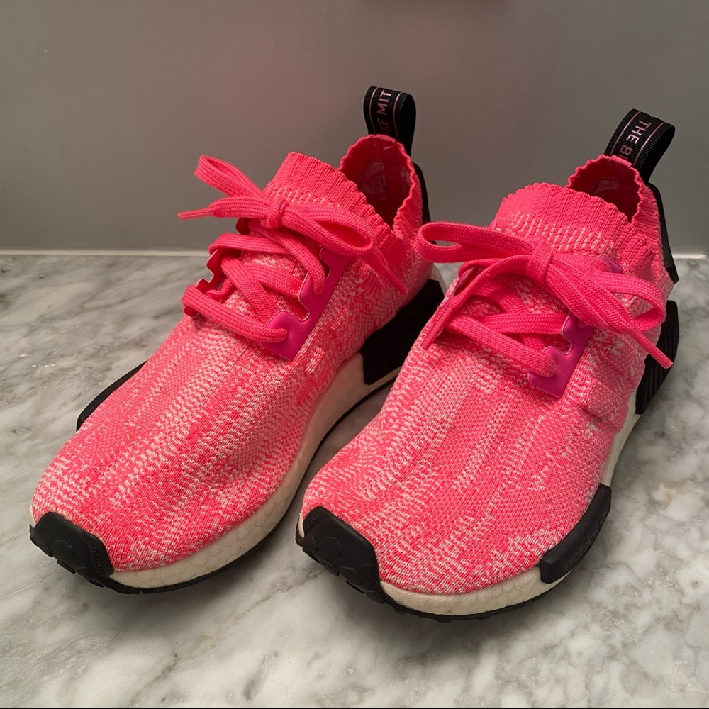 ADIDAS Hot Pink NMD R1 Knit Sneakers